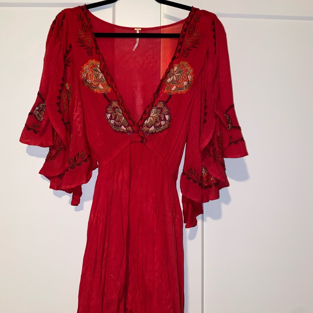 Red free people dress